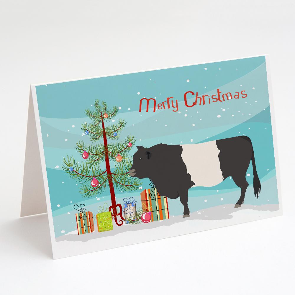 Buy this Belted Galloway Cow Christmas Greeting Cards and Envelopes Pack of 8