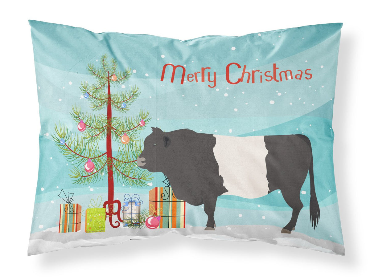 Belted Galloway Cow Christmas Fabric Standard Pillowcase BB9198PILLOWCASE by Caroline&#39;s Treasures