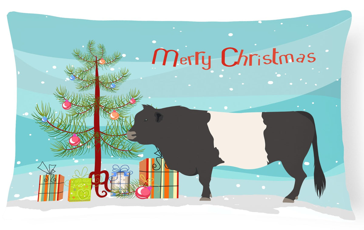 Belted Galloway Cow Christmas Canvas Fabric Decorative Pillow BB9198PW1216 by Caroline&#39;s Treasures