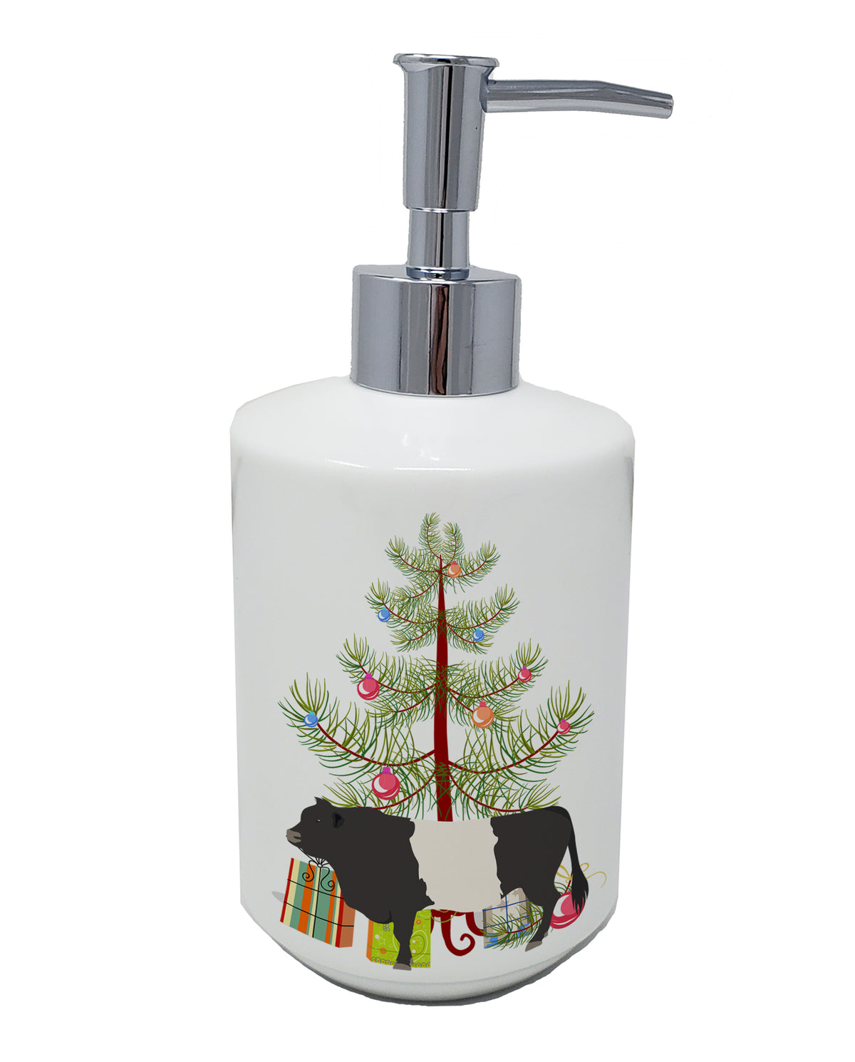 Buy this Belted Galloway Cow Christmas Ceramic Soap Dispenser