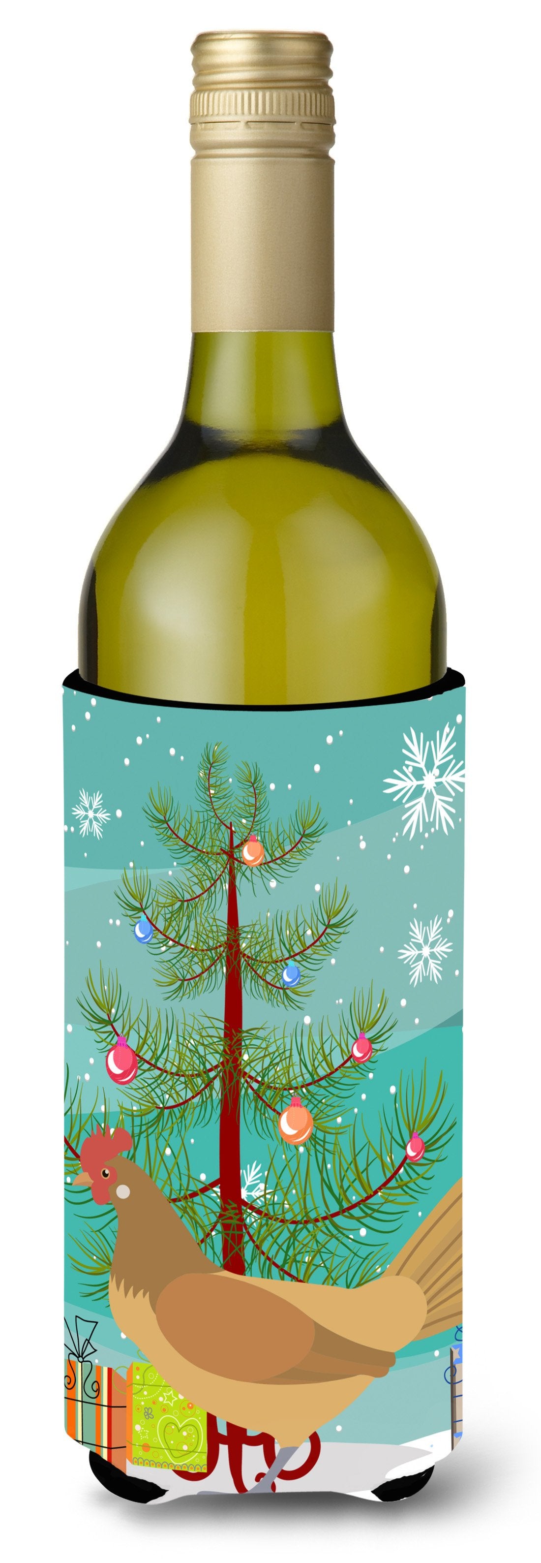 Frisian Friesian Chicken Christmas Wine Bottle Beverge Insulator Hugger BB9199LITERK by Caroline&#39;s Treasures