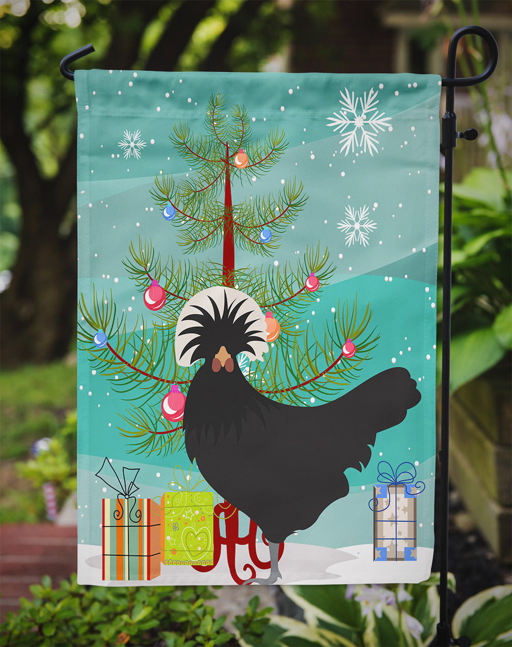Polish Poland Chicken Christmas Flag Garden Size BB9201GF