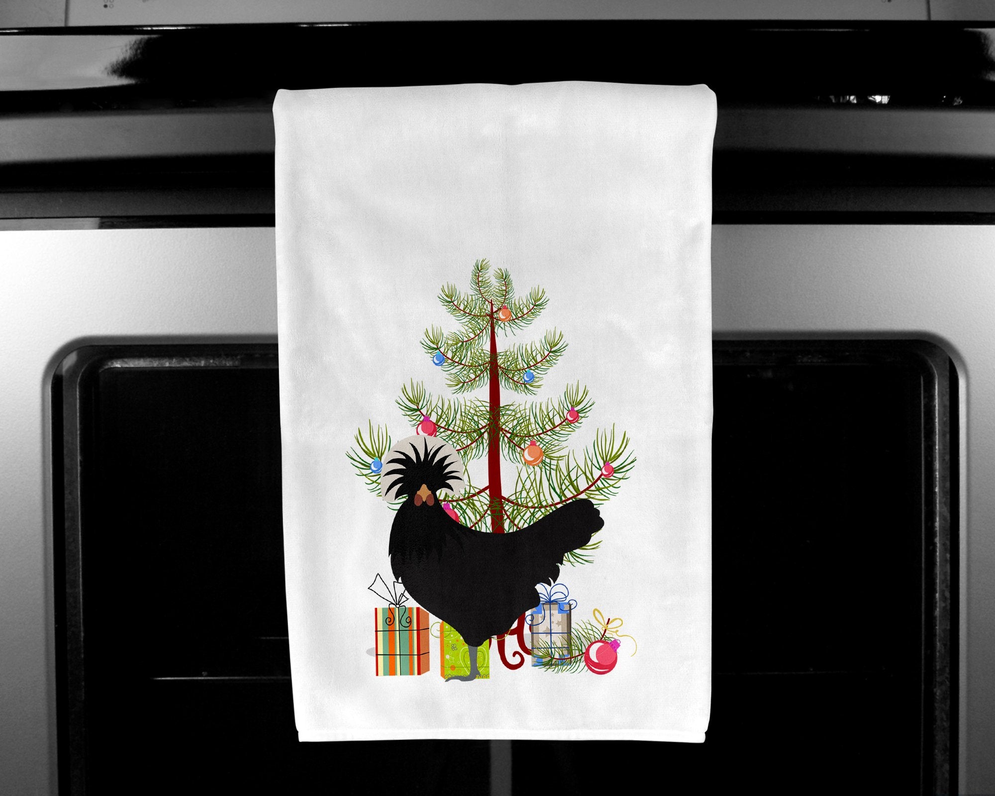 Polish Poland Chicken Christmas White Kitchen Towel Set of 2 BB9201WTKT by Caroline's Treasures