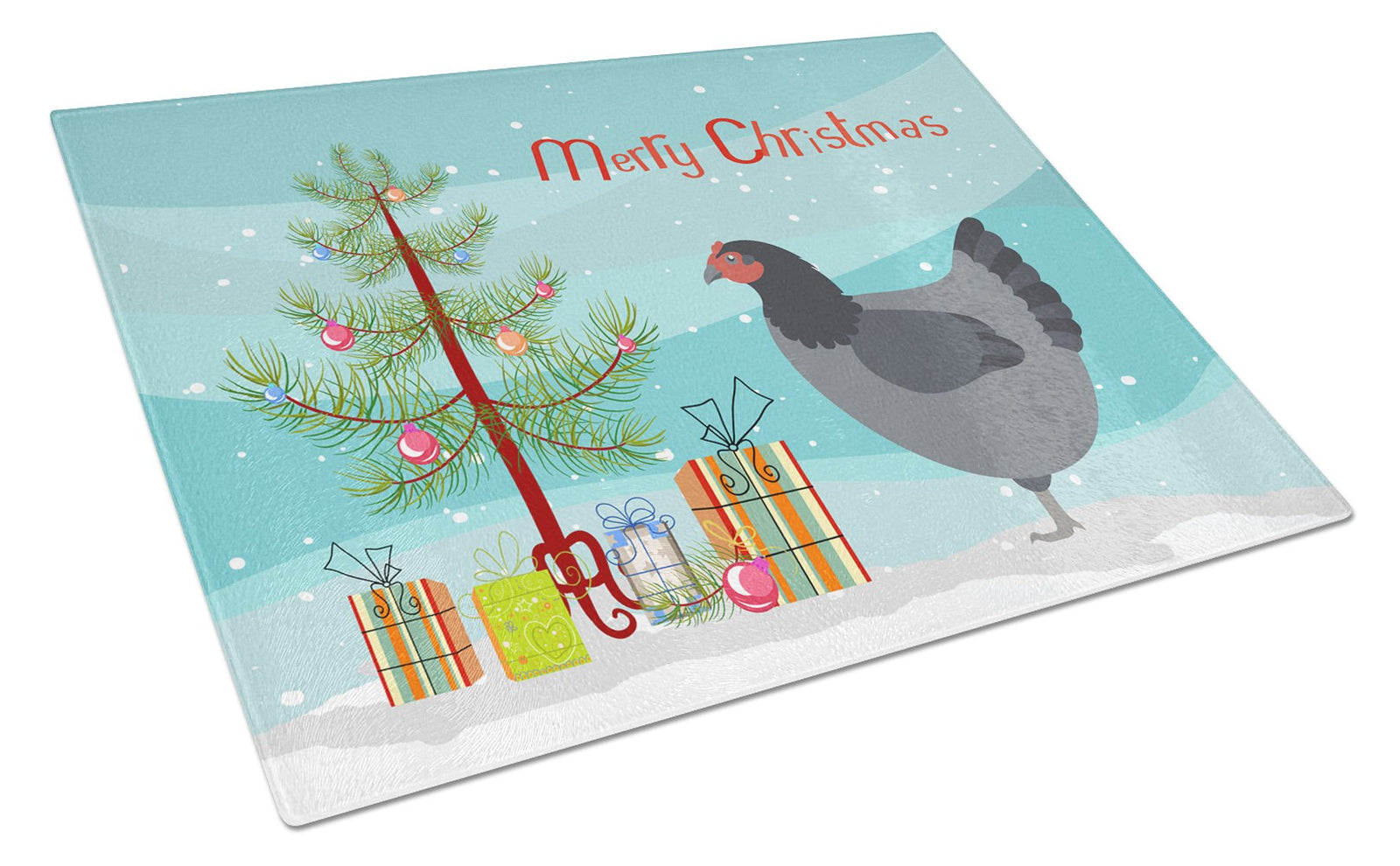 Jersey Giant Chicken Christmas Glass Cutting Board Large BB9202LCB by Caroline's Treasures