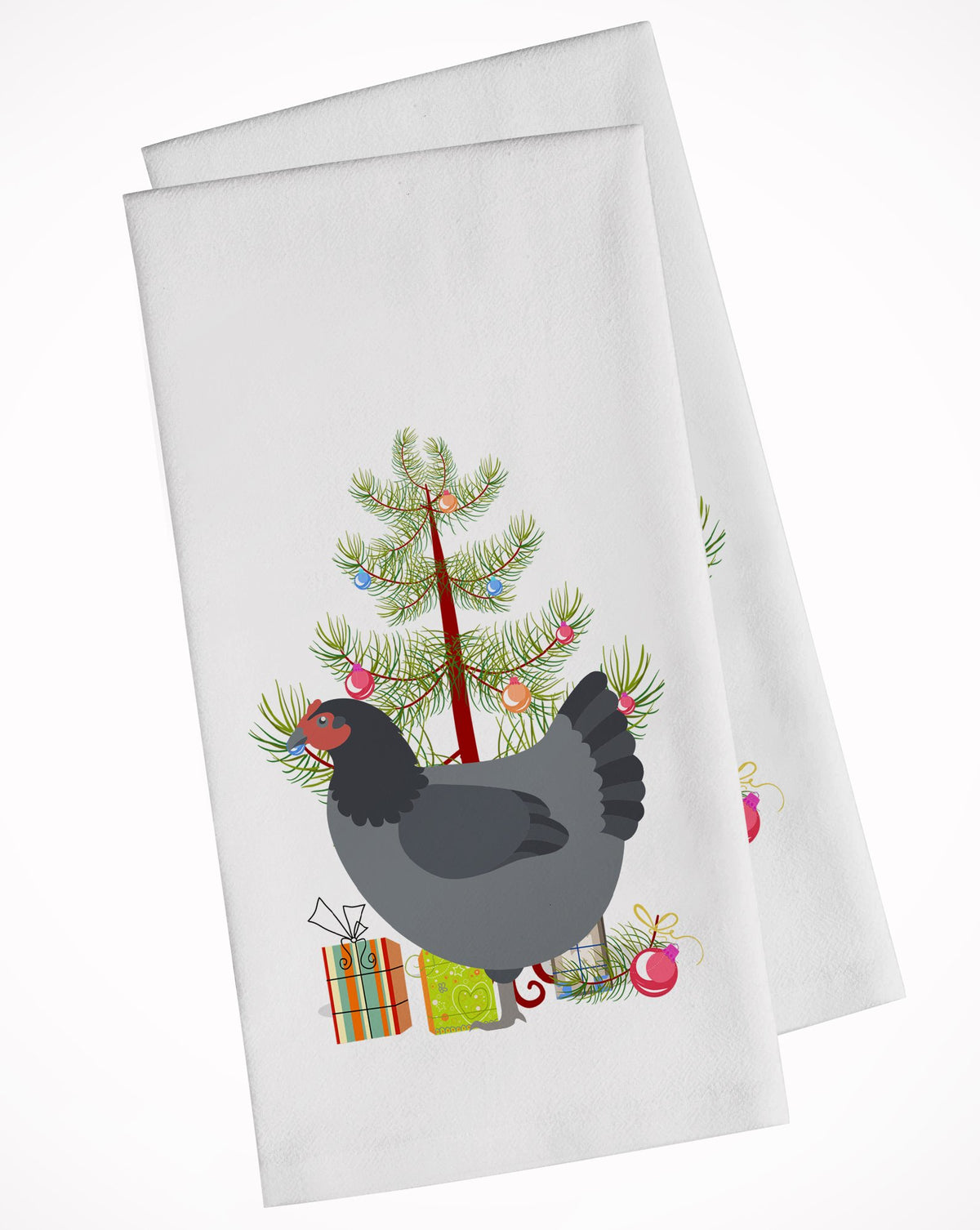 Jersey Giant Chicken Christmas White Kitchen Towel Set of 2 BB9202WTKT by Caroline&#39;s Treasures