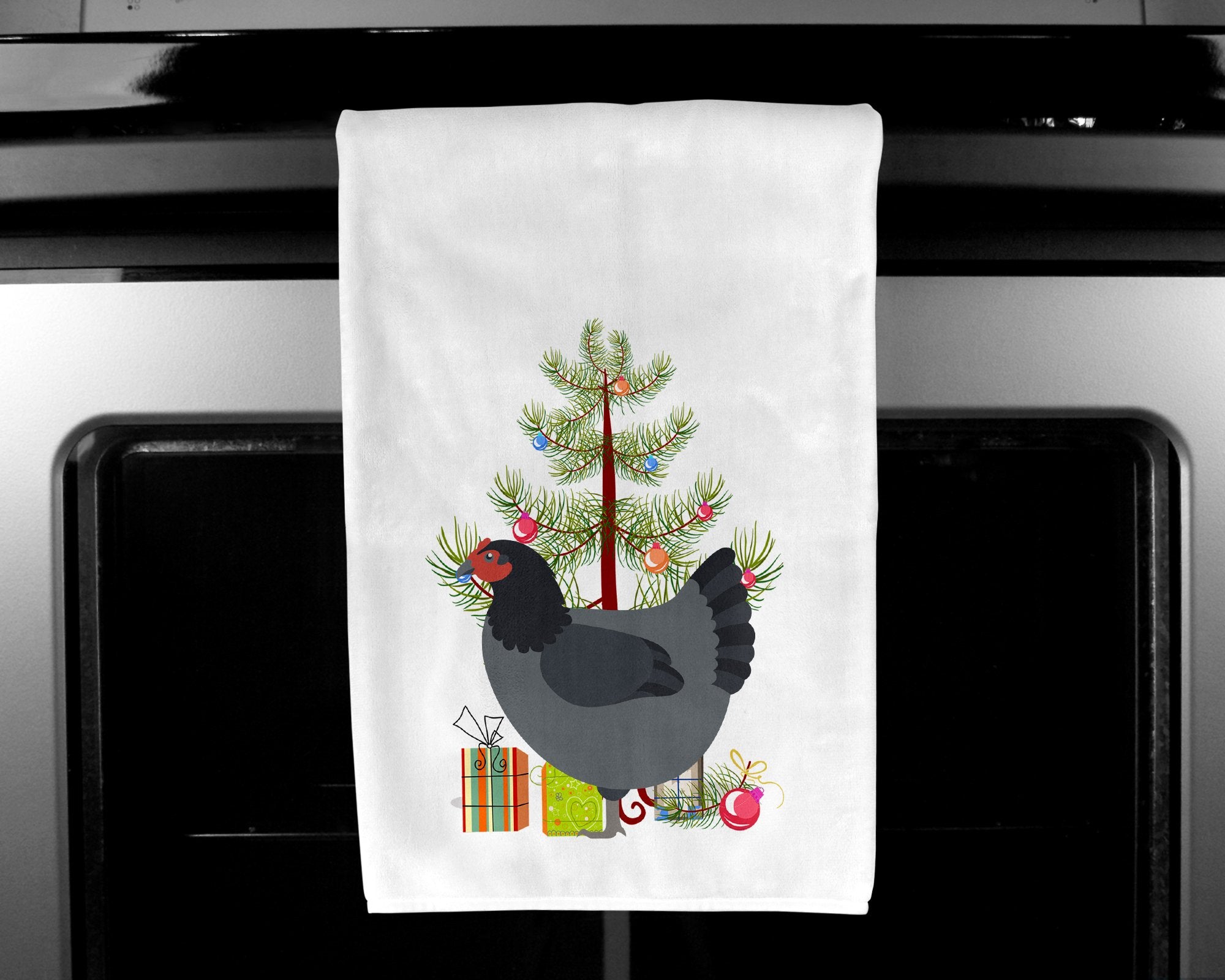 Jersey Giant Chicken Christmas White Kitchen Towel Set of 2 BB9202WTKT by Caroline's Treasures