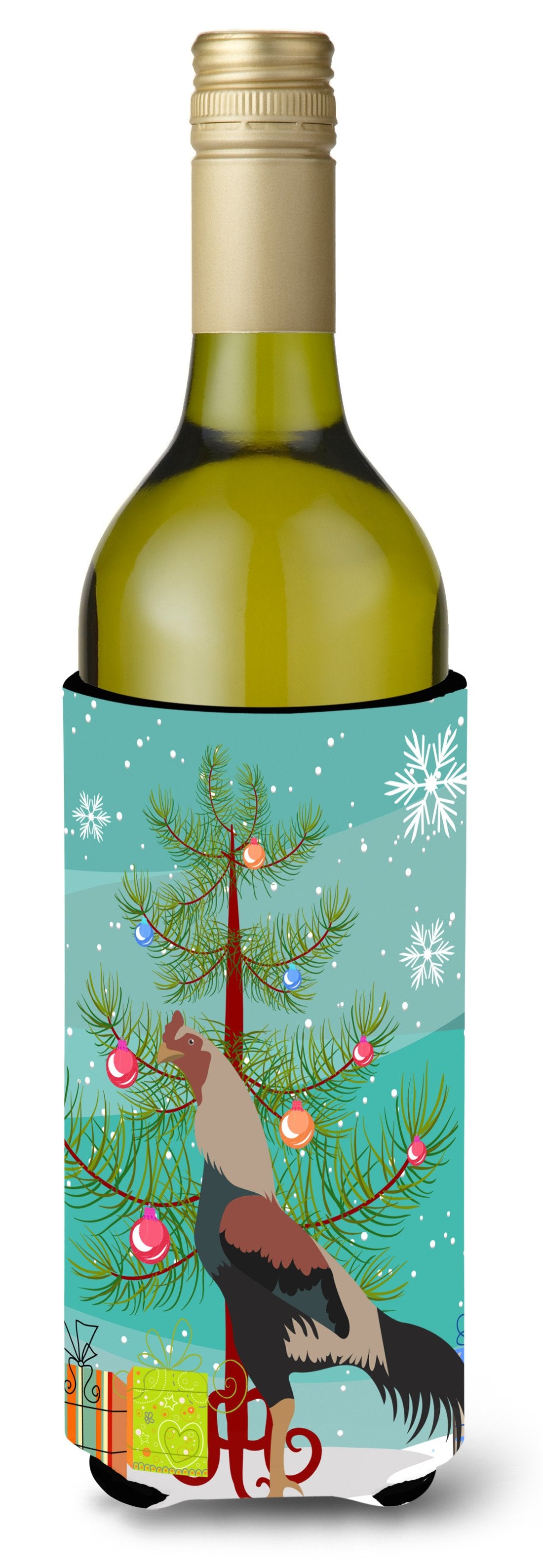Kulang Chicken Christmas Wine Bottle Beverge Insulator Hugger BB9205LITERK by Caroline&#39;s Treasures