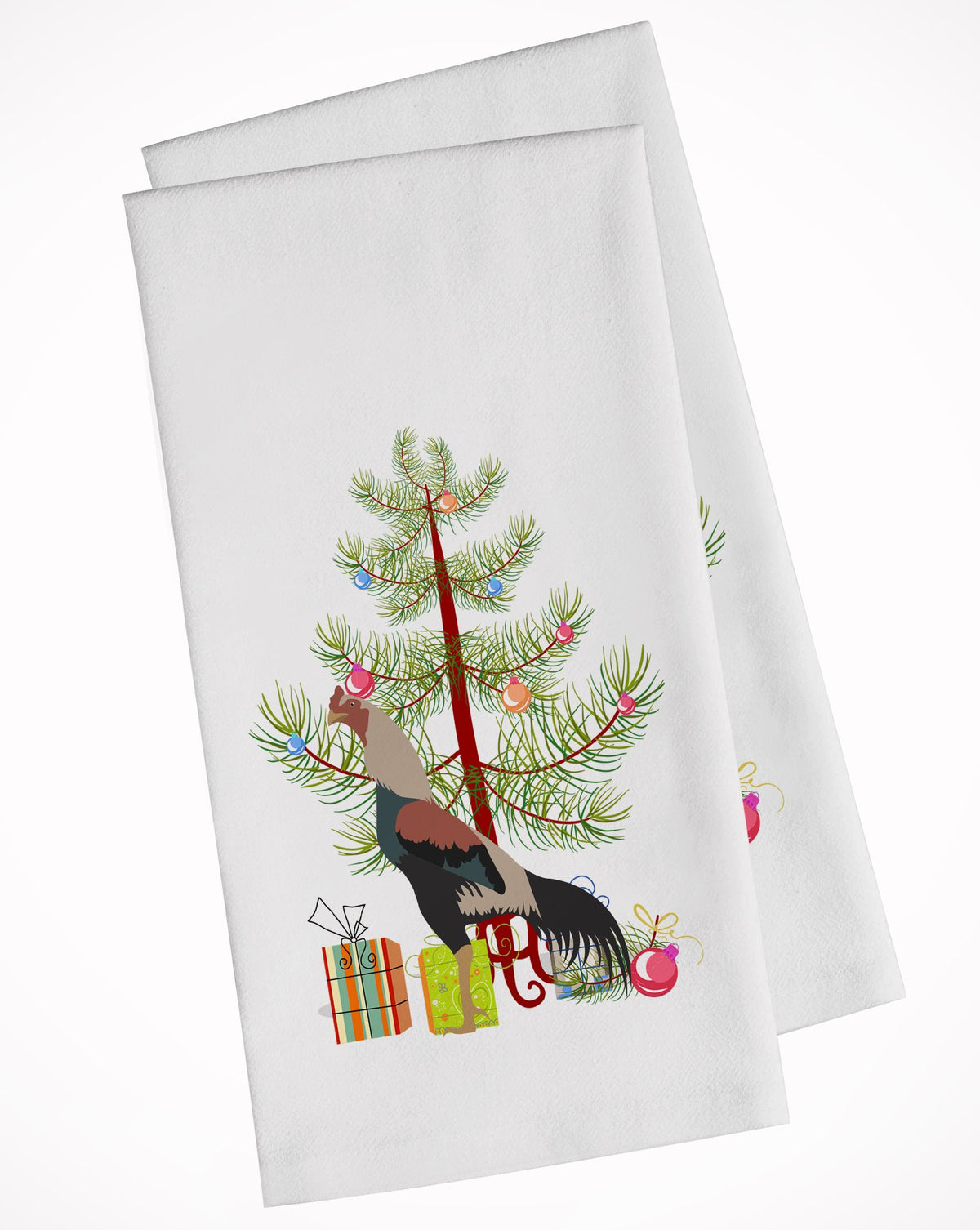 Kulang Chicken Christmas White Kitchen Towel Set of 2 BB9205WTKT by Caroline&#39;s Treasures
