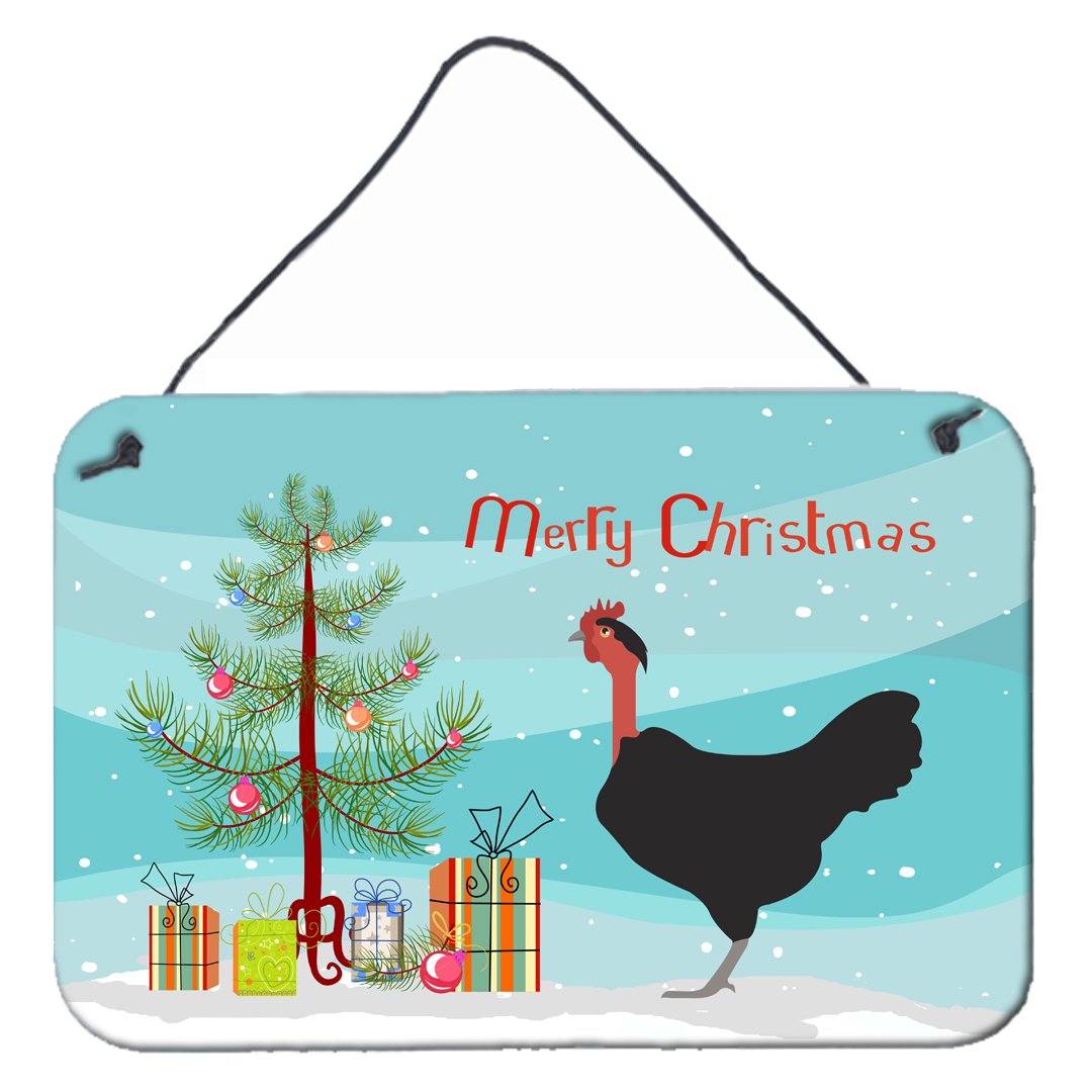 Naked Neck Chicken Christmas Wall or Door Hanging Prints BB9206DS812 by Caroline&#39;s Treasures