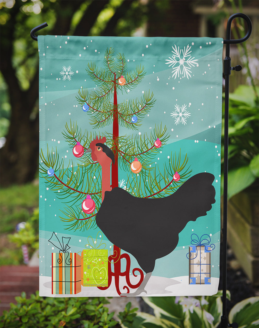 Naked Neck Chicken Christmas Flag Garden Size BB9206GF  the-store.com.