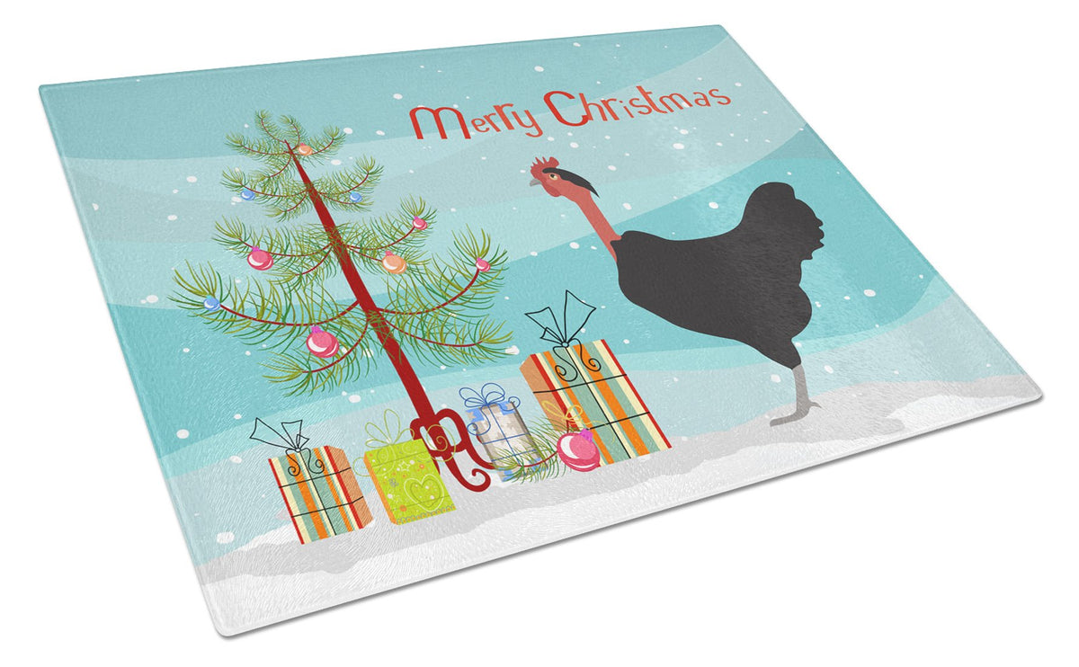 Naked Neck Chicken Christmas Glass Cutting Board Large BB9206LCB by Caroline&#39;s Treasures