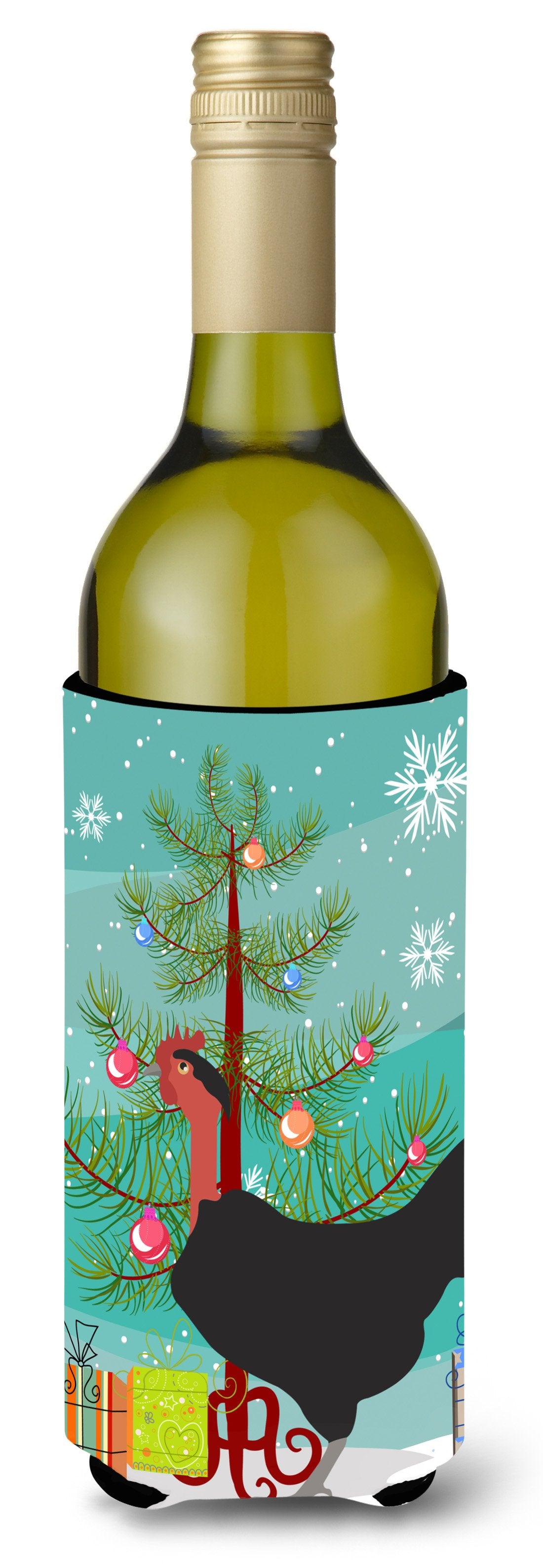 Naked Neck Chicken Christmas Wine Bottle Beverge Insulator Hugger BB9206LITERK by Caroline&#39;s Treasures