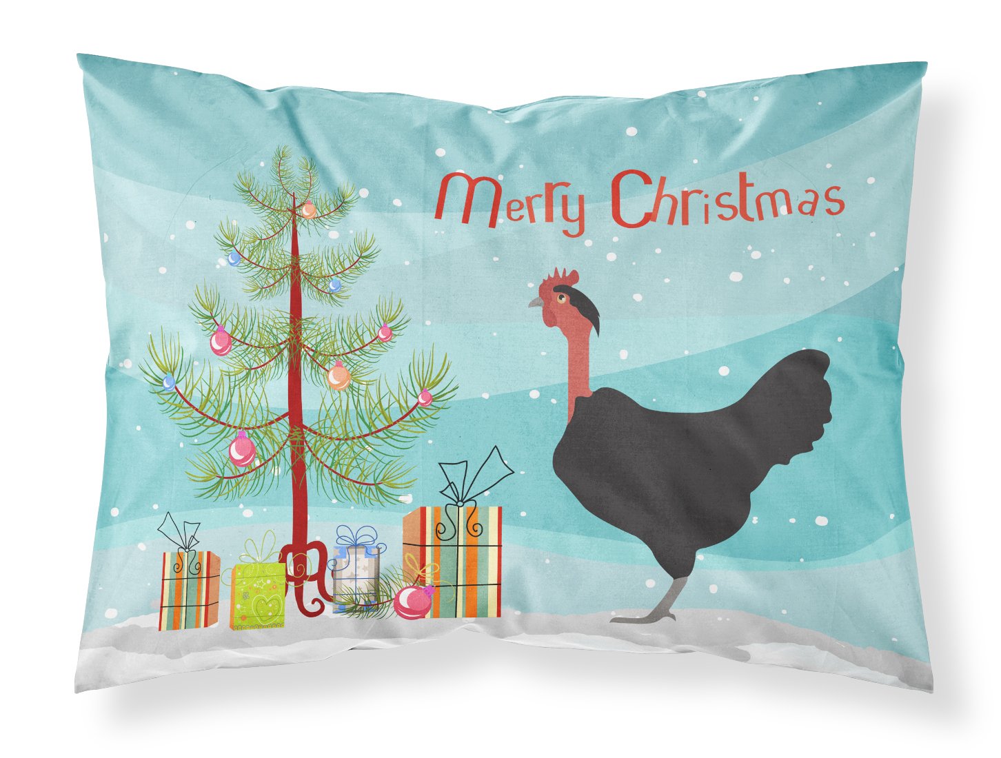 Naked Neck Chicken Christmas Fabric Standard Pillowcase BB9206PILLOWCASE by Caroline's Treasures