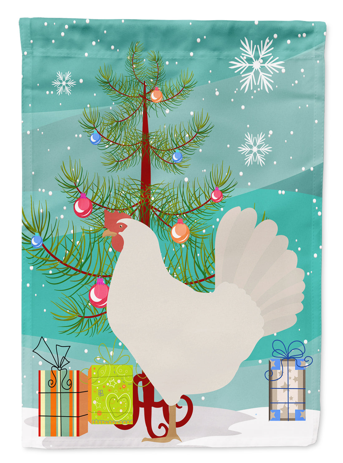Leghorn Chicken Christmas Flag Canvas House Size BB9207CHF