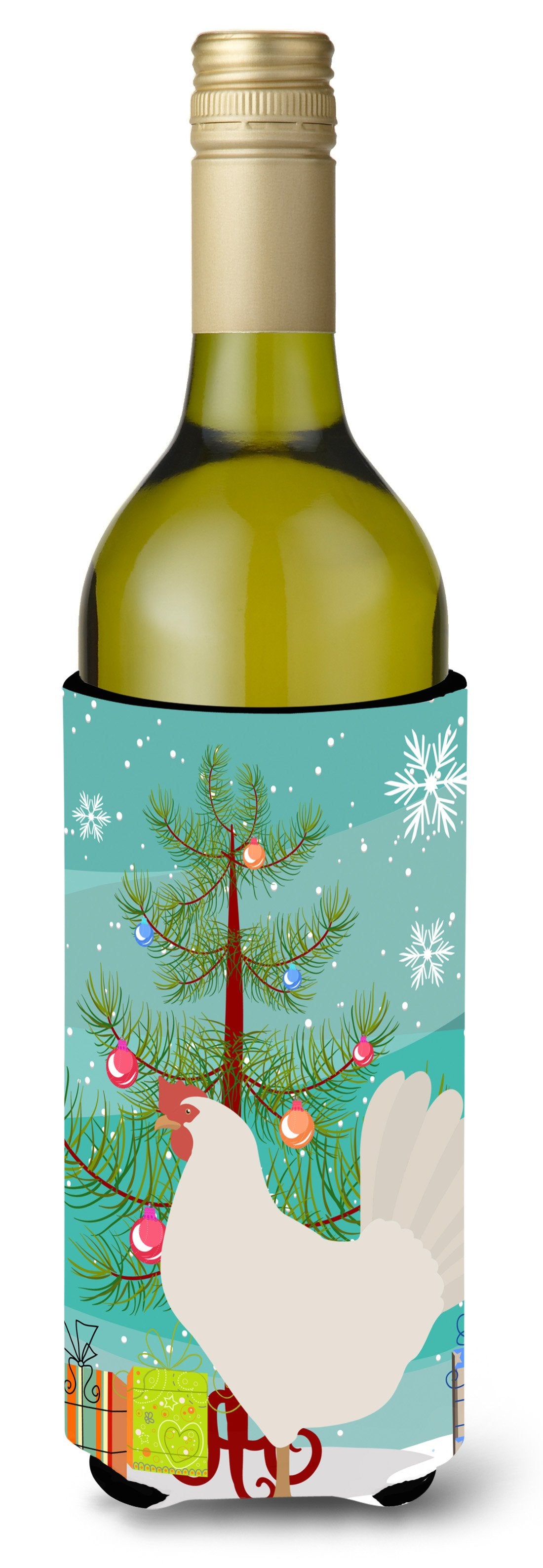 Leghorn Chicken Christmas Wine Bottle Beverge Insulator Hugger BB9207LITERK by Caroline&#39;s Treasures