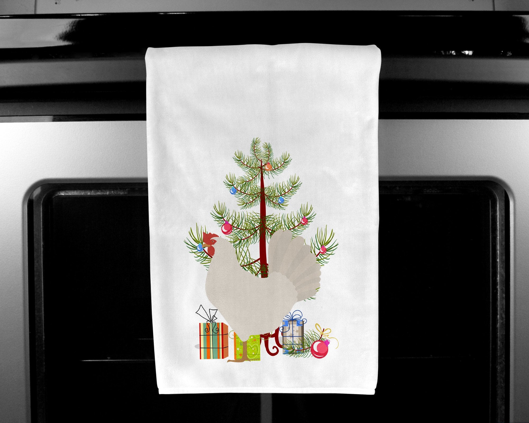 Leghorn Chicken Christmas White Kitchen Towel Set of 2 BB9207WTKT by Caroline's Treasures