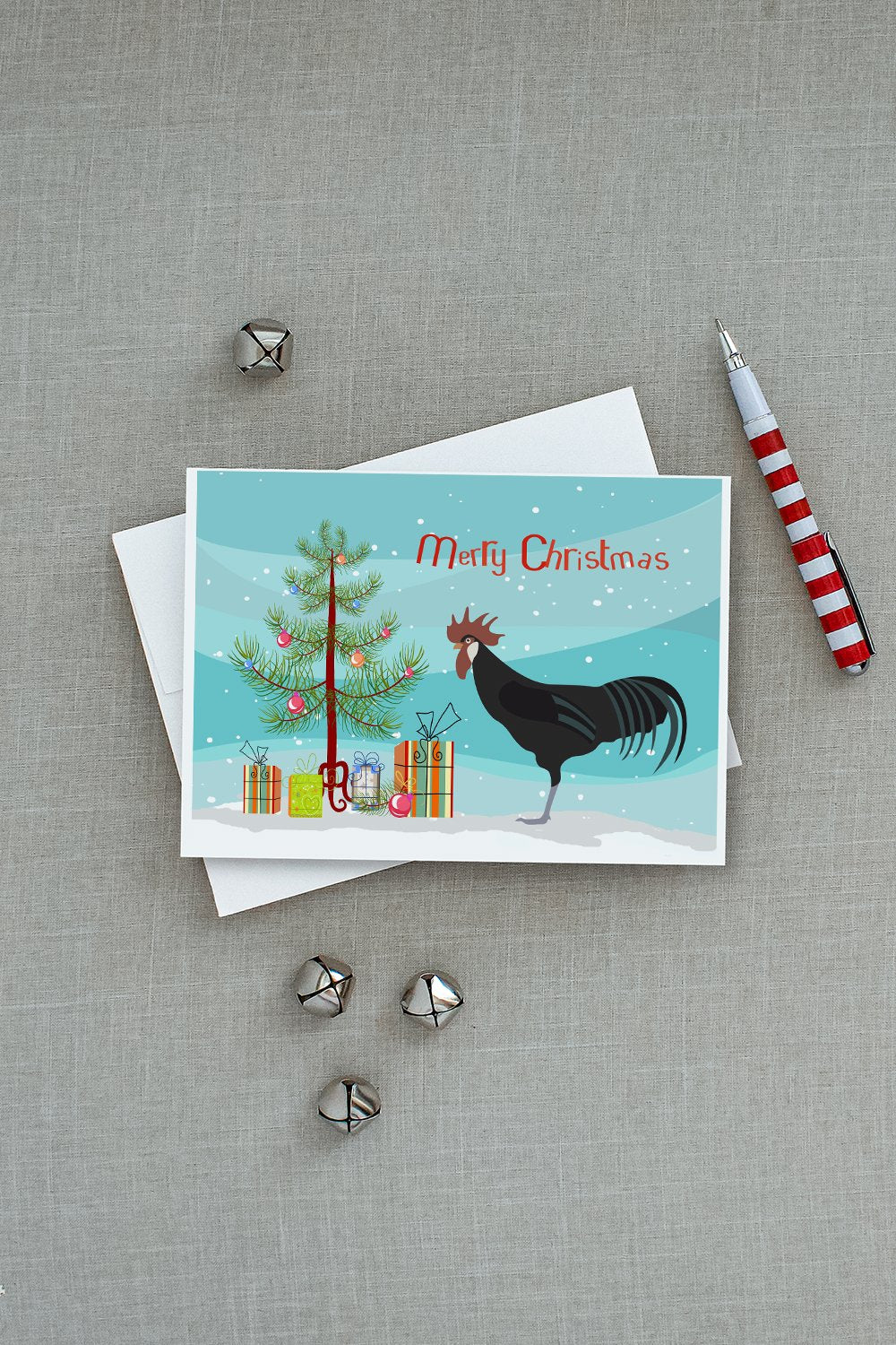 Minorca Ctalalan Chicken Christmas Greeting Cards and Envelopes Pack of 8 - the-store.com