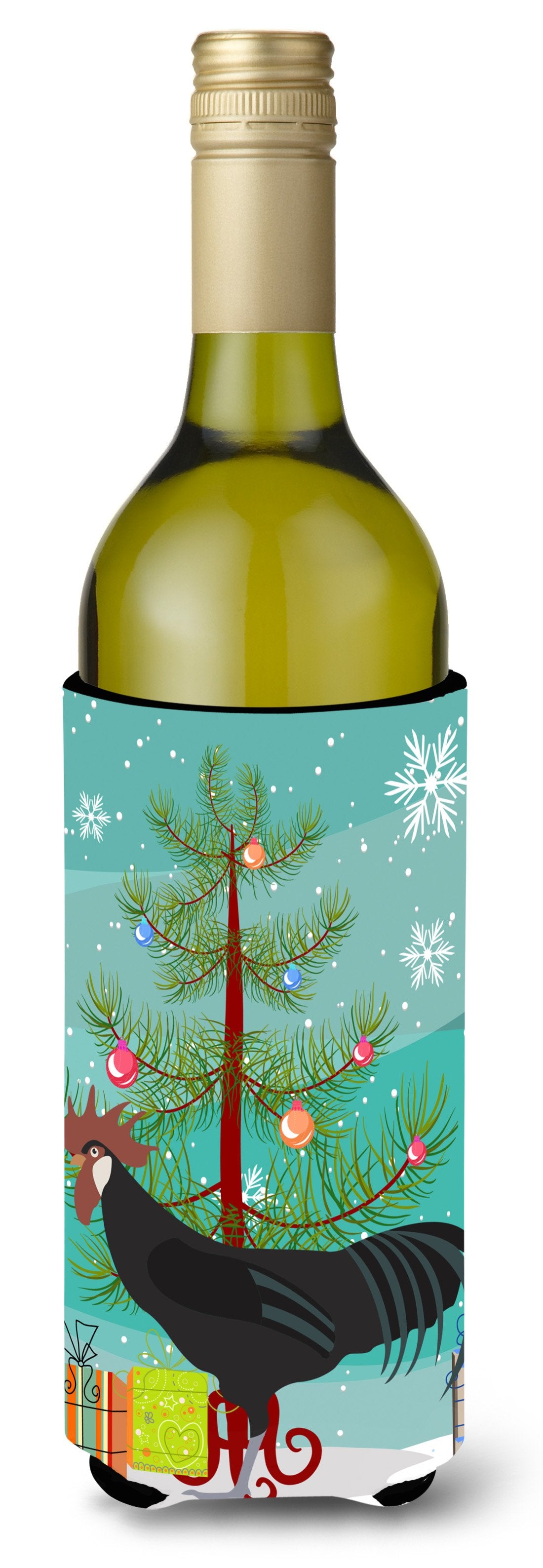 Minorca Ctalalan Chicken Christmas Wine Bottle Beverge Insulator Hugger BB9208LITERK by Caroline&#39;s Treasures