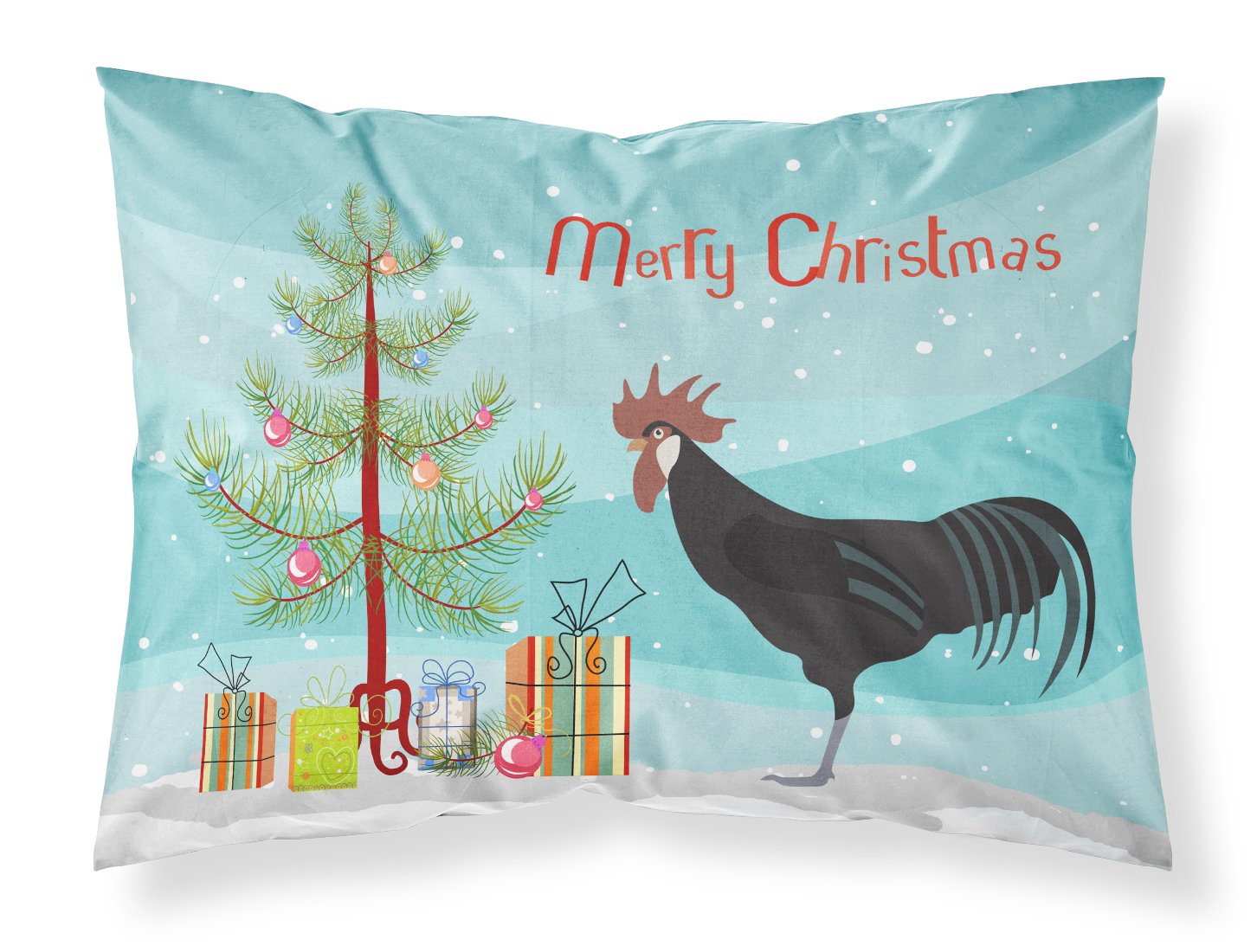 Minorca Ctalalan Chicken Christmas Fabric Standard Pillowcase BB9208PILLOWCASE by Caroline's Treasures