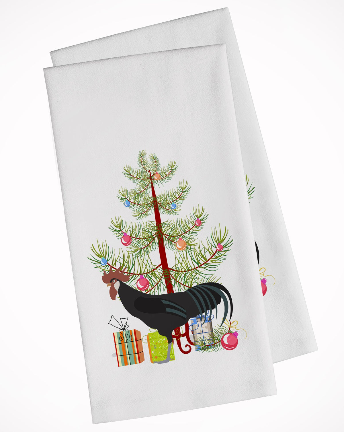 Minorca Ctalalan Chicken Christmas White Kitchen Towel Set of 2 BB9208WTKT by Caroline&#39;s Treasures