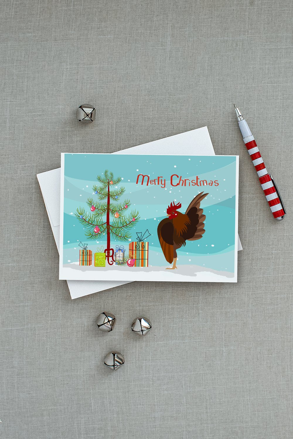 Malaysian Serama Chicken Christmas Greeting Cards and Envelopes Pack of 8 - the-store.com