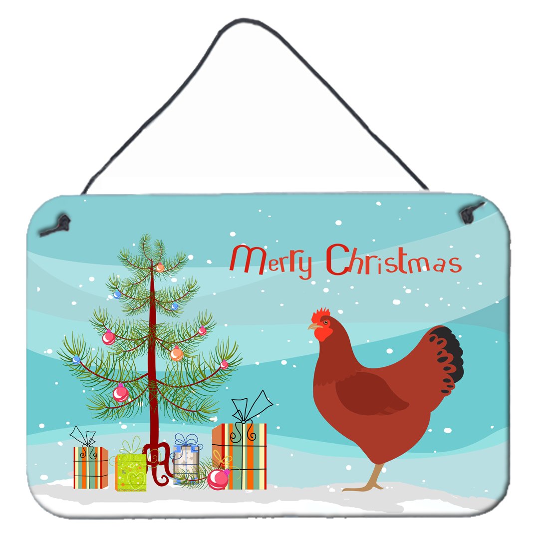 New Hampshire Red Chicken Christmas Wall or Door Hanging Prints BB9210DS812 by Caroline&#39;s Treasures