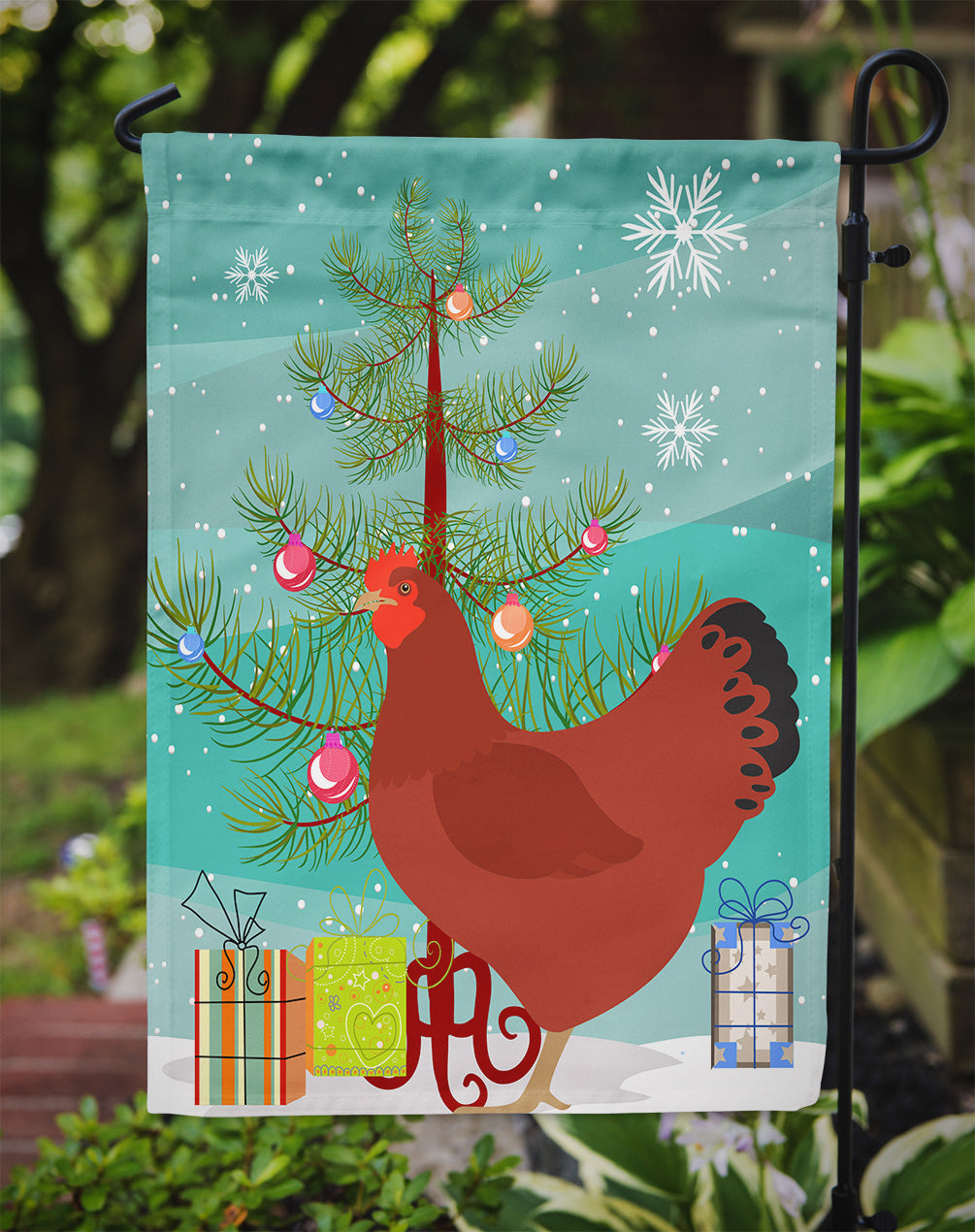 New Hampshire Red Chicken Christmas Flag Garden Size BB9210GF  the-store.com.