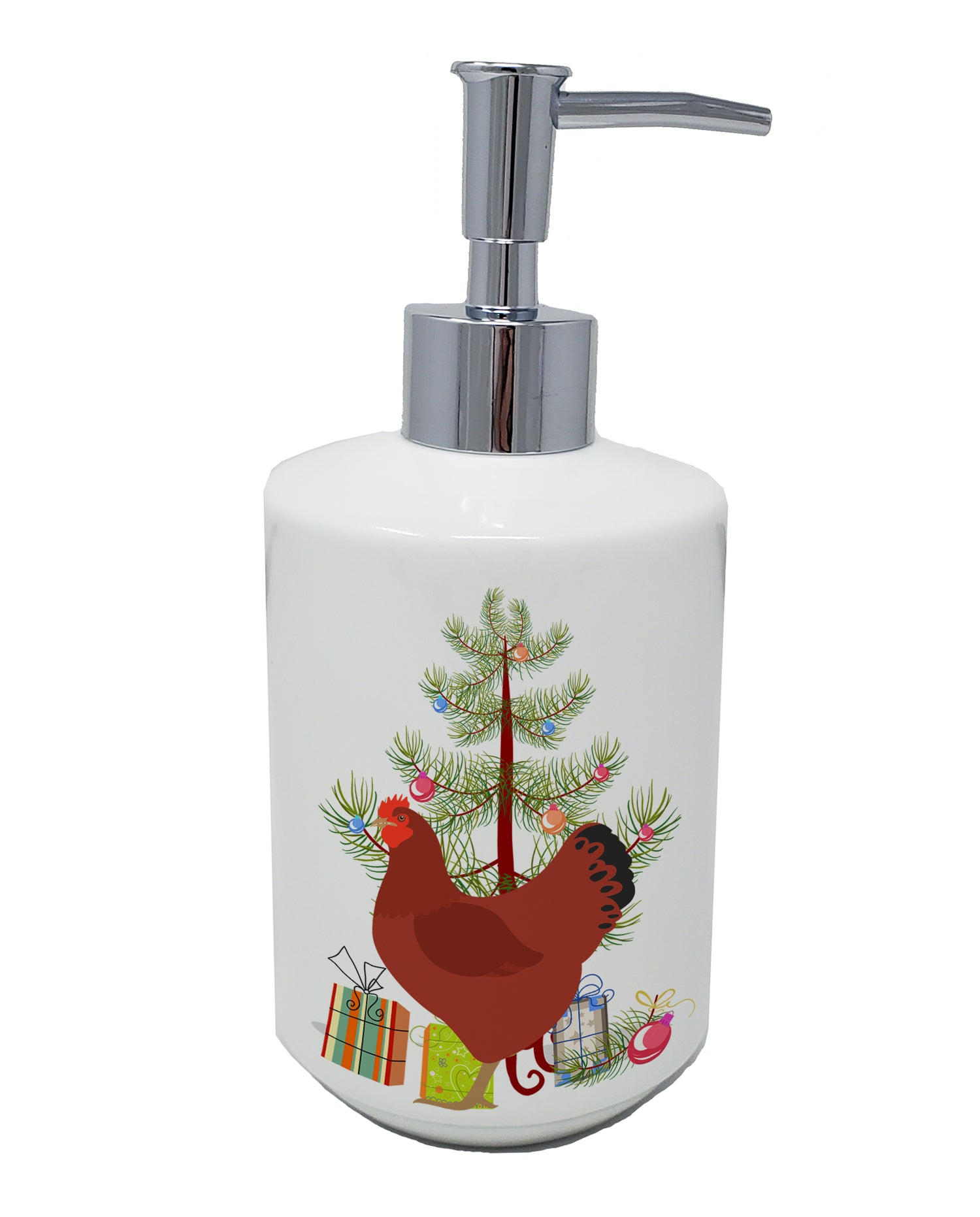 Buy this New Hampshire Red Chicken Christmas Ceramic Soap Dispenser