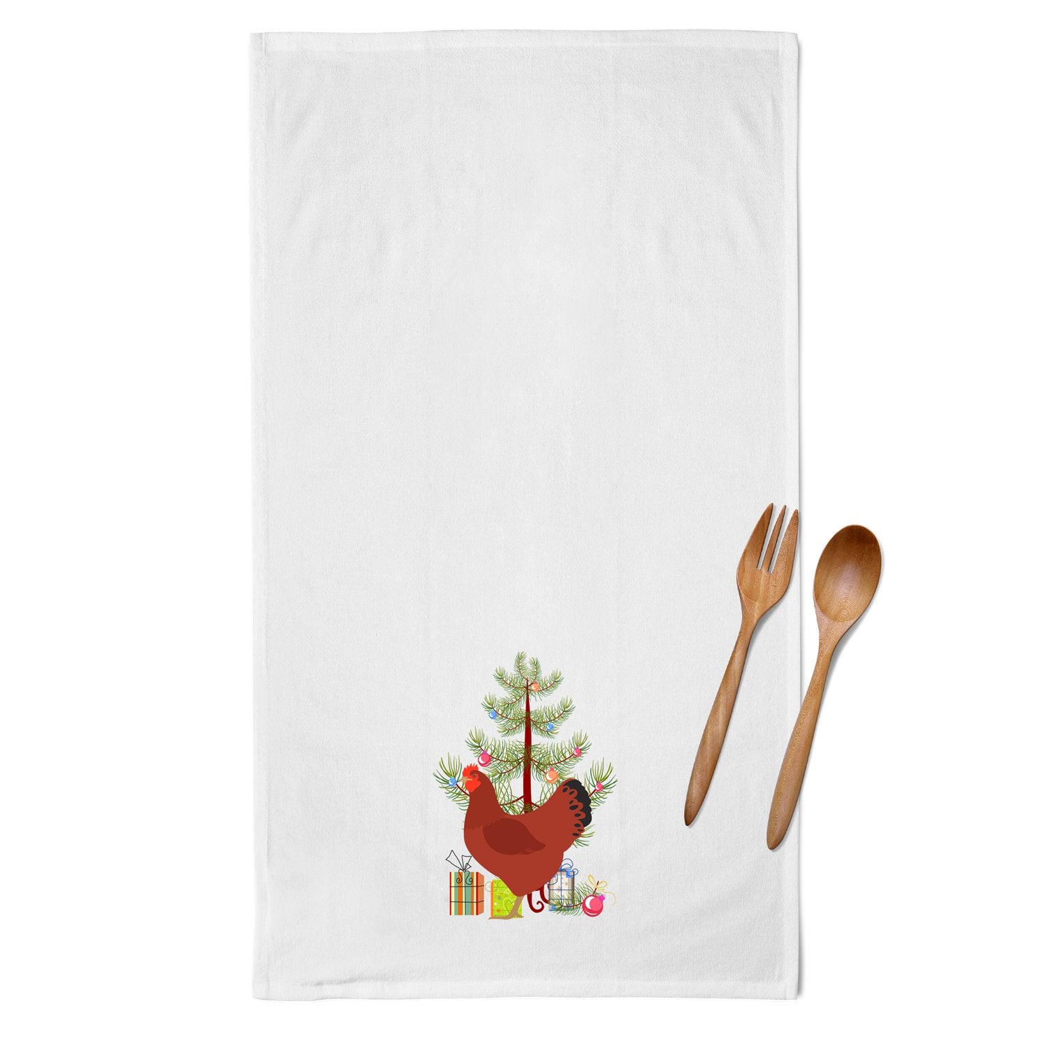 New Hampshire Red Chicken Christmas White Kitchen Towel Set of 2 BB9210WTKT by Caroline's Treasures