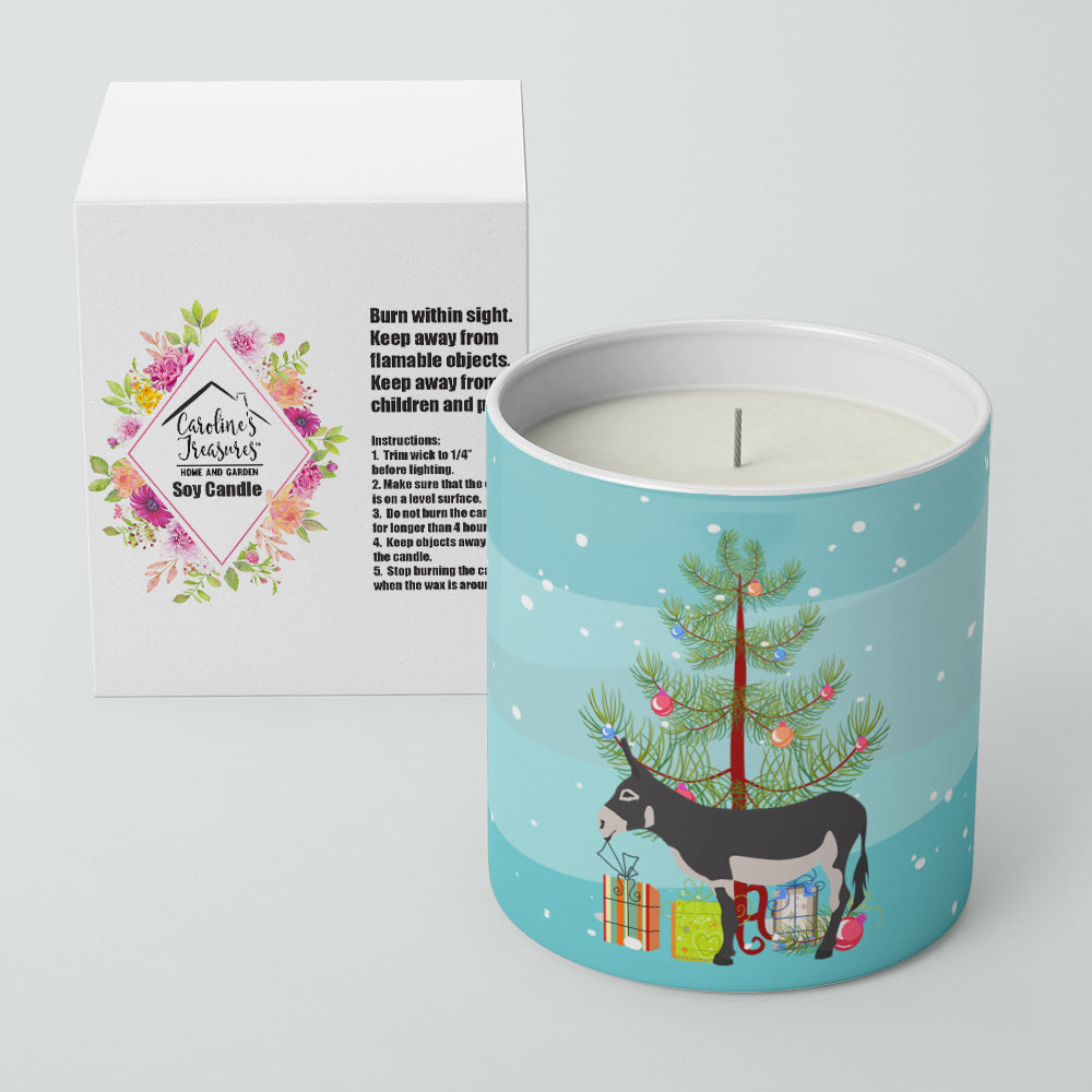 Caroline's Treasures American Mammoth Jack Donkey Christmas 10 oz Decorative Soy Candle