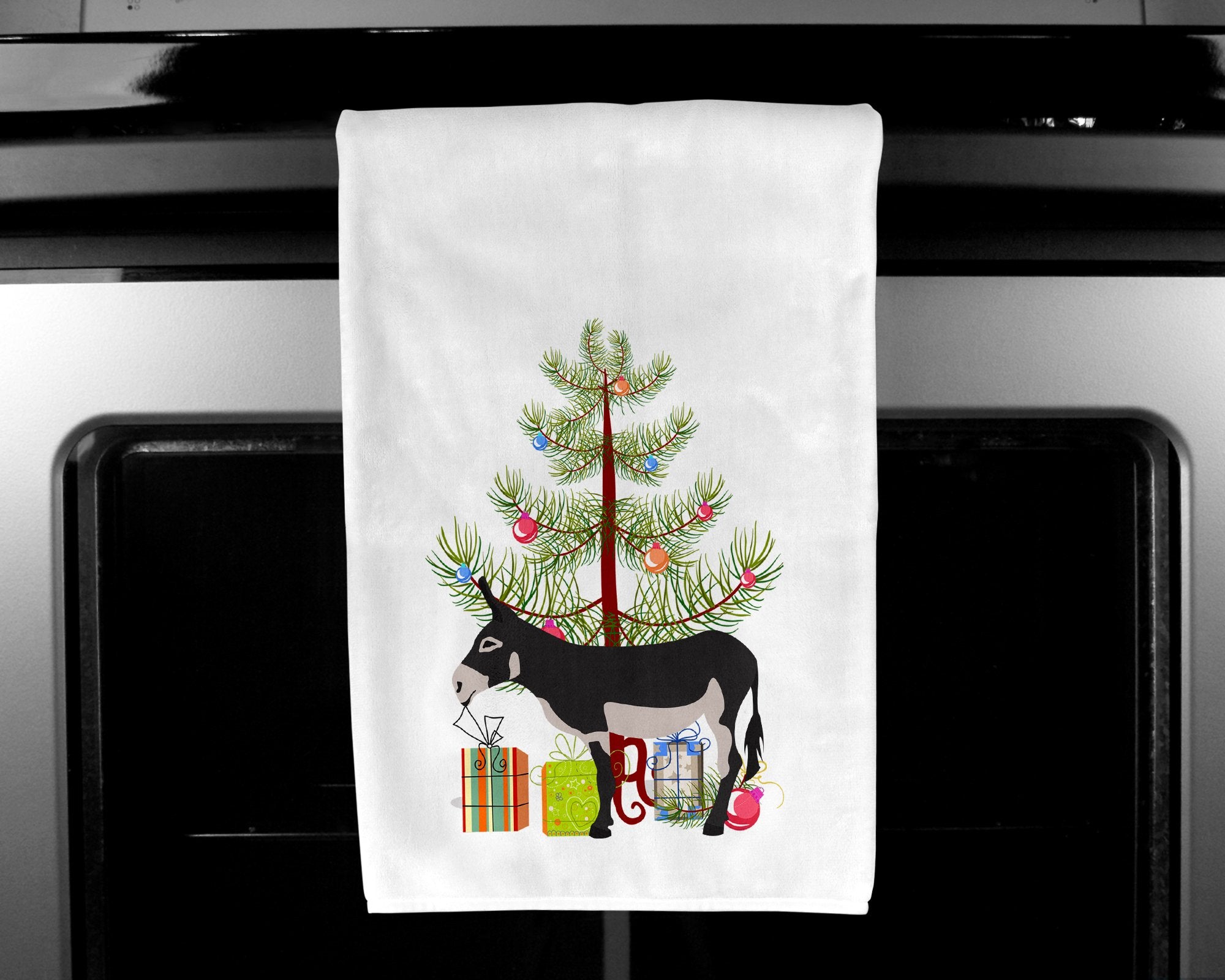 American Mammoth Jack Donkey Christmas White Kitchen Towel Set of 2 BB9211WTKT by Caroline's Treasures