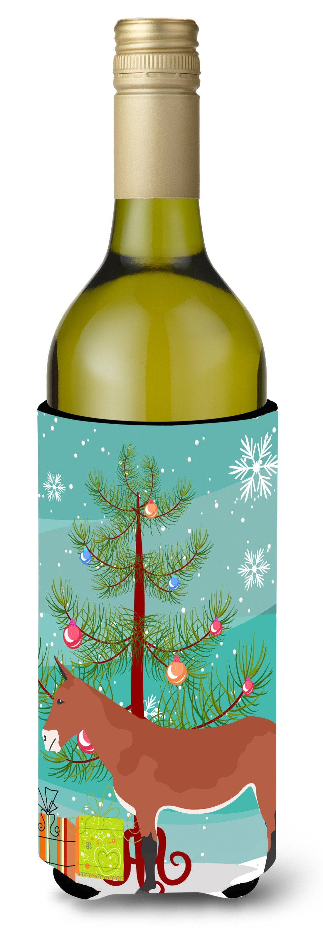 Mule Christmas Wine Bottle Beverge Insulator Hugger BB9212LITERK by Caroline&#39;s Treasures