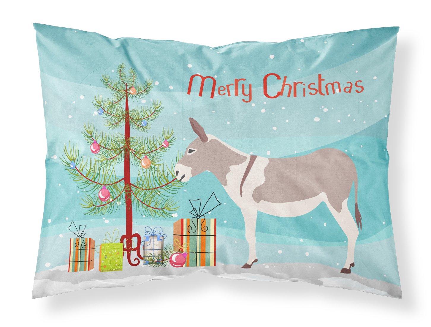 Australian Teamster Donkey Christmas Fabric Standard Pillowcase BB9213PILLOWCASE by Caroline's Treasures