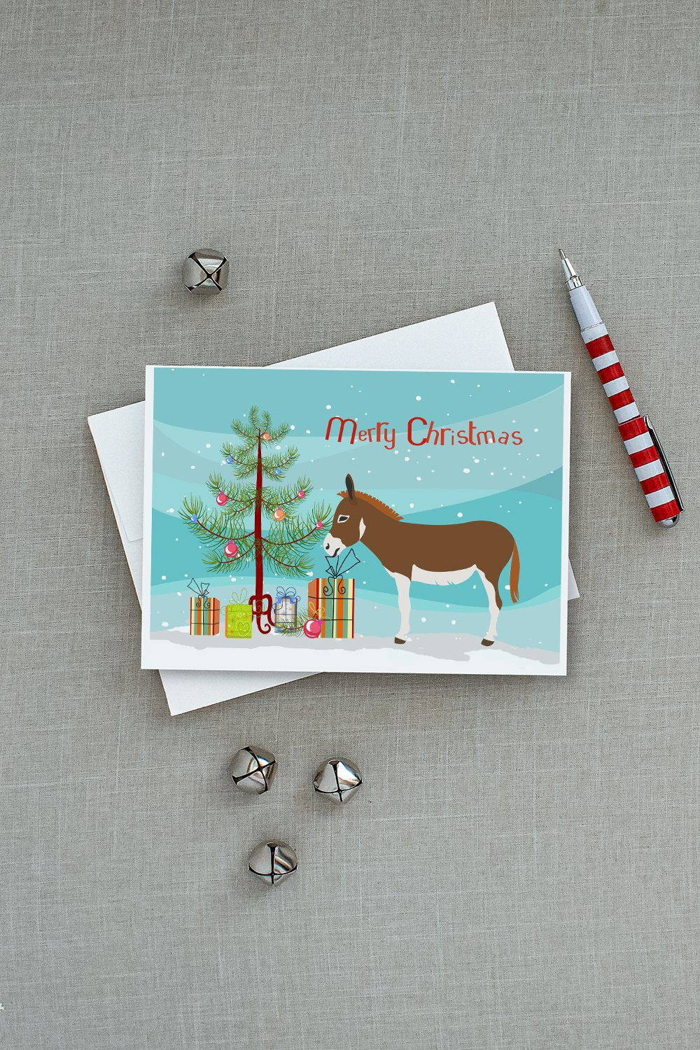 Miniature Mediterranian Donkey Christmas Greeting Cards and Envelopes Pack of 8 - the-store.com