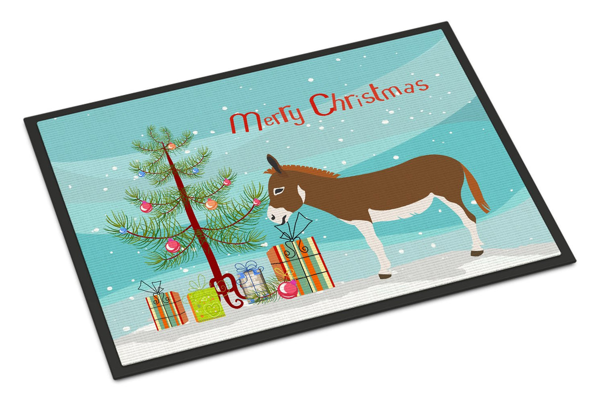 Miniature Mediterranian Donkey Christmas Indoor or Outdoor Mat 24x36 BB9214JMAT by Caroline&#39;s Treasures