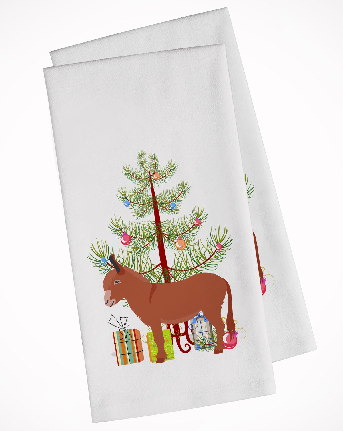 Irish Donkey Christmas White Kitchen Towel Set of 2 BB9215WTKT by Caroline&#39;s Treasures