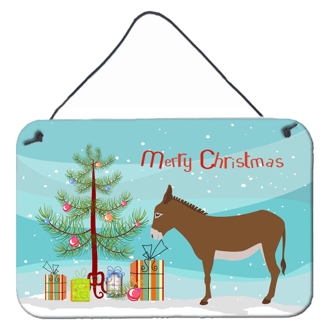 Cotentin Donkey Christmas Wall or Door Hanging Prints BB9216DS812 by Caroline's Treasures