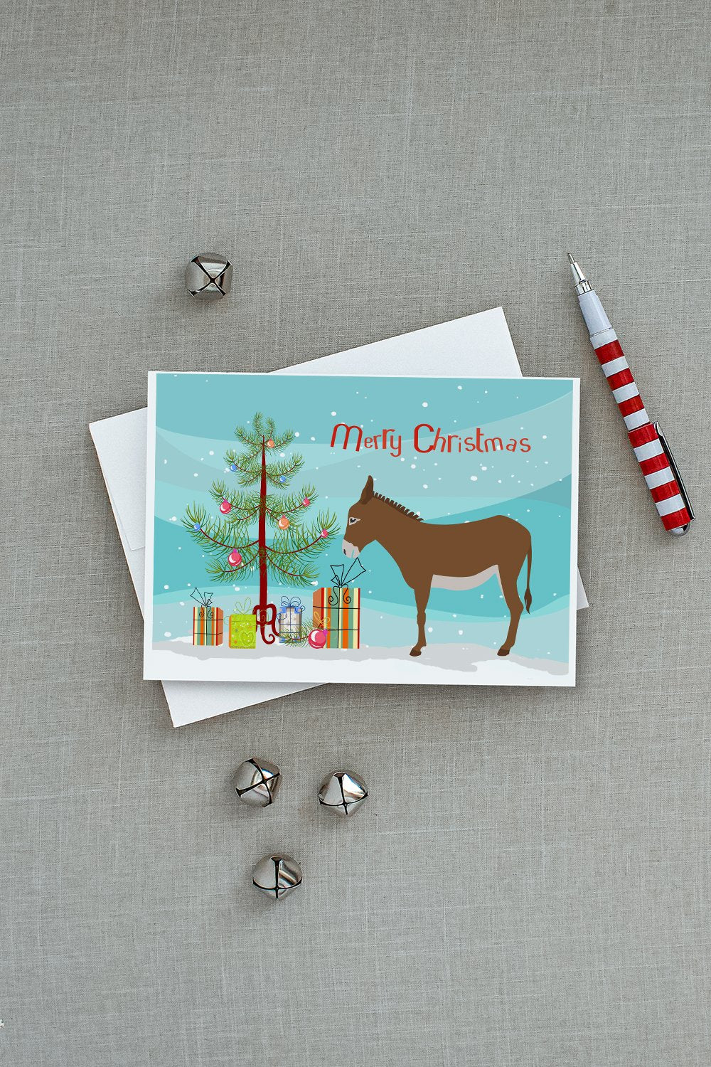 Cotentin Donkey Christmas Greeting Cards and Envelopes Pack of 8 - the-store.com