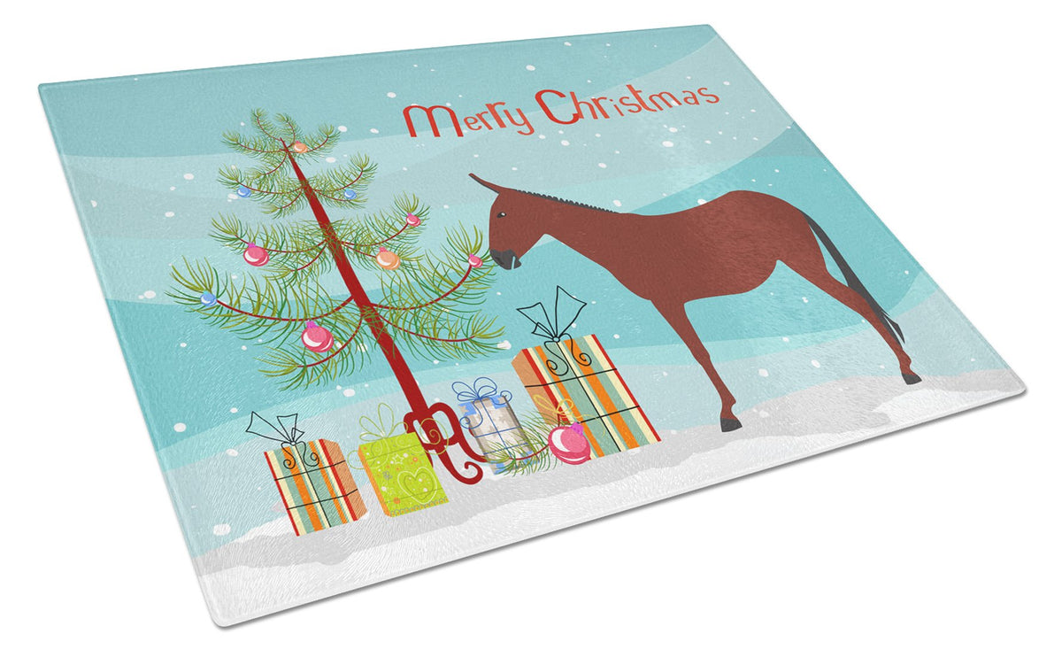 Hinny Horse Donkey Christmas Glass Cutting Board Large BB9217LCB by Caroline&#39;s Treasures