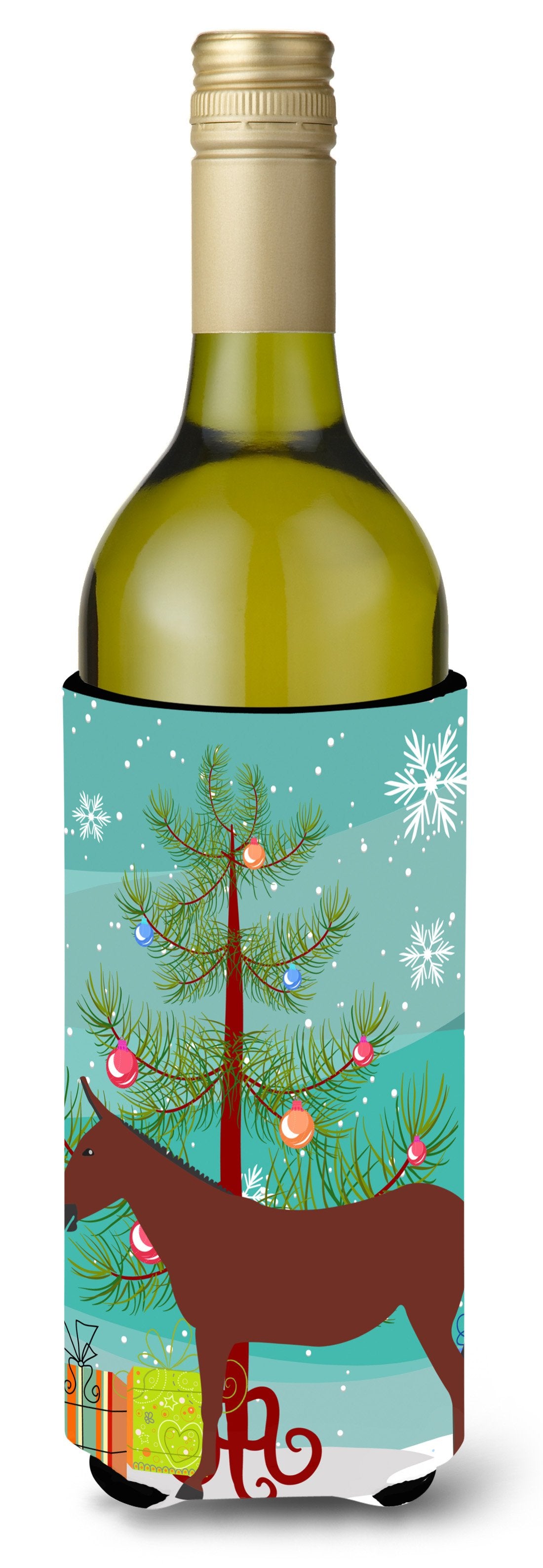 Hinny Horse Donkey Christmas Wine Bottle Beverge Insulator Hugger BB9217LITERK by Caroline&#39;s Treasures