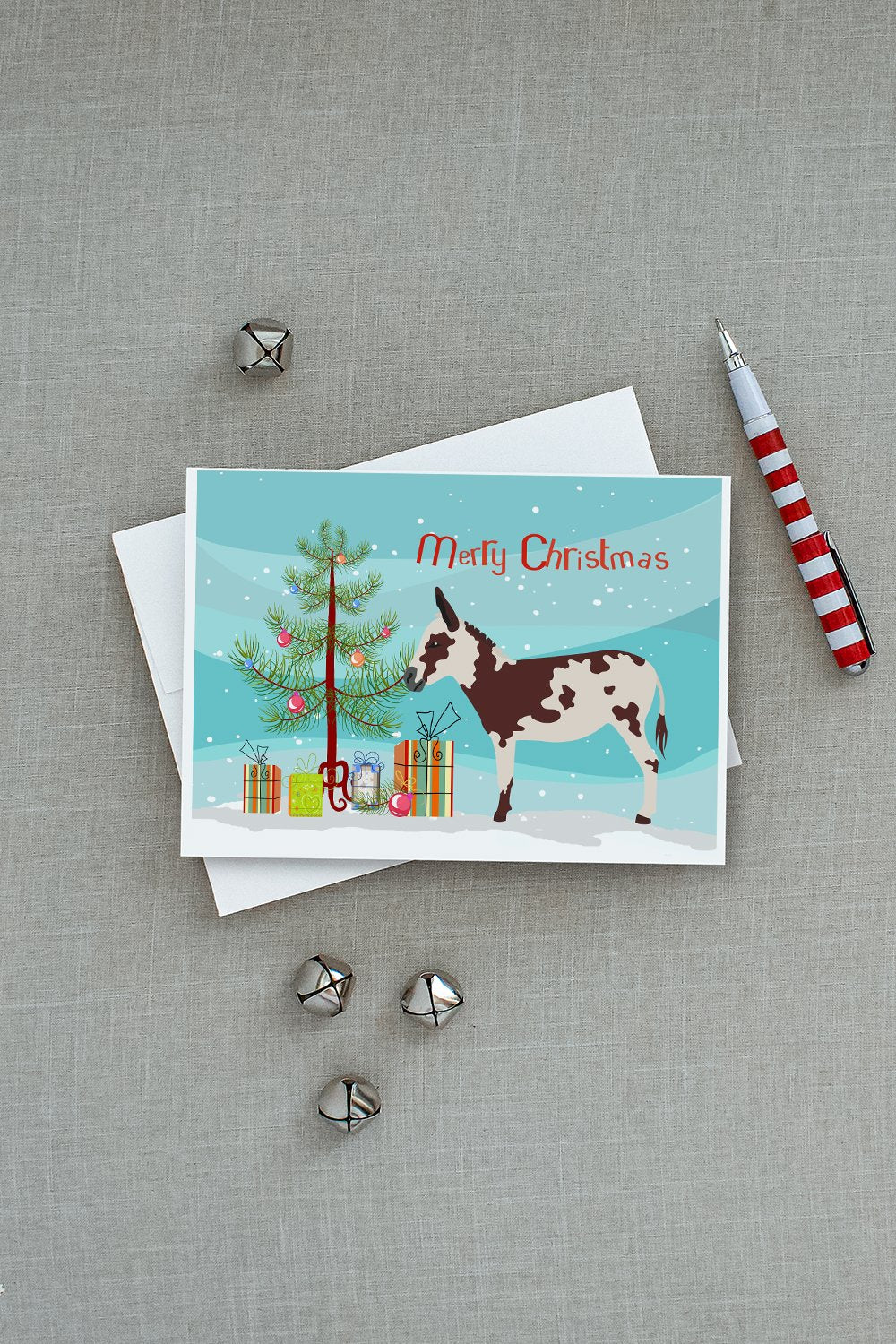 American Spotted Donkey Christmas Greeting Cards and Envelopes Pack of 8 - the-store.com