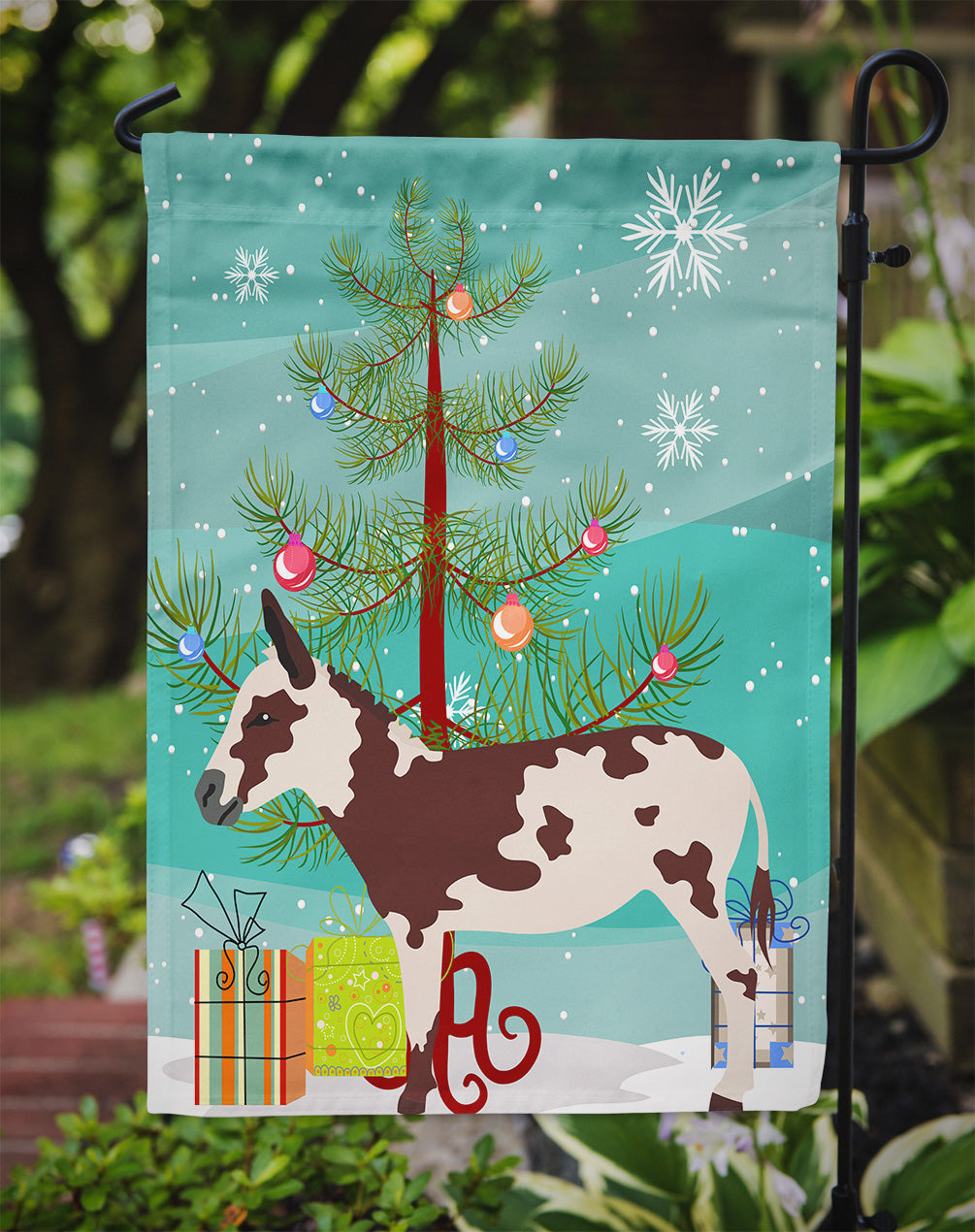 American Spotted Donkey Christmas Flag Garden Size BB9218GF