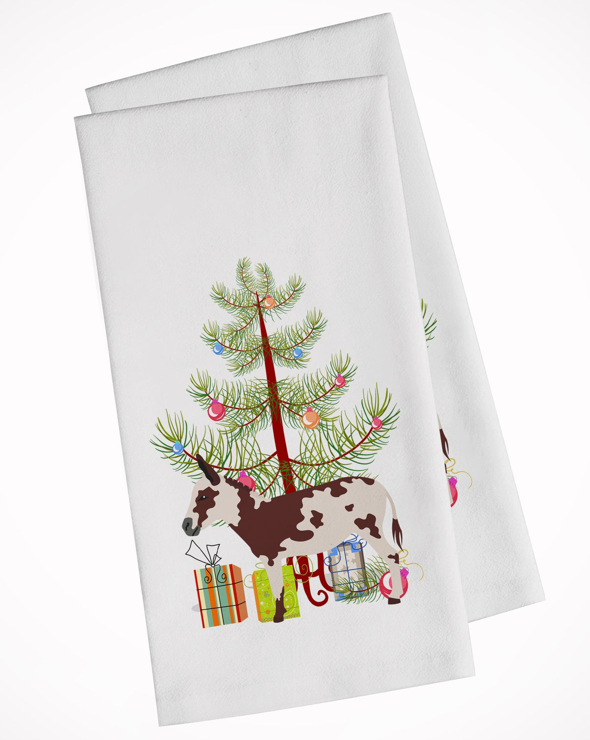 American Spotted Donkey Christmas White Kitchen Towel Set of 2 BB9218WTKT by Caroline&#39;s Treasures
