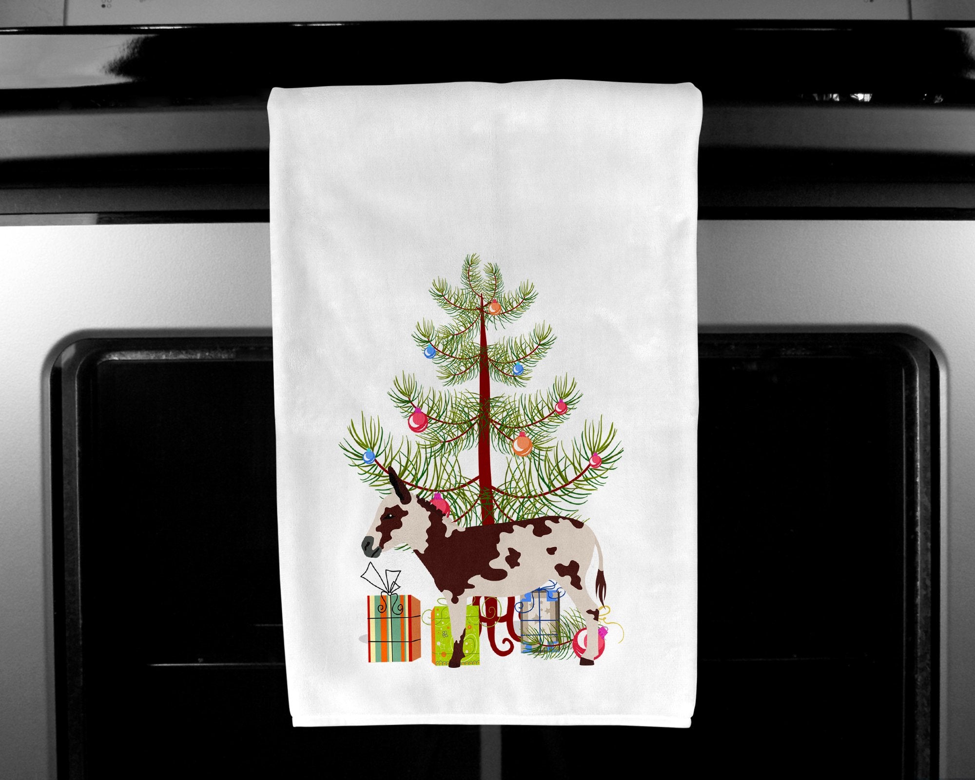 American Spotted Donkey Christmas White Kitchen Towel Set of 2 BB9218WTKT by Caroline's Treasures