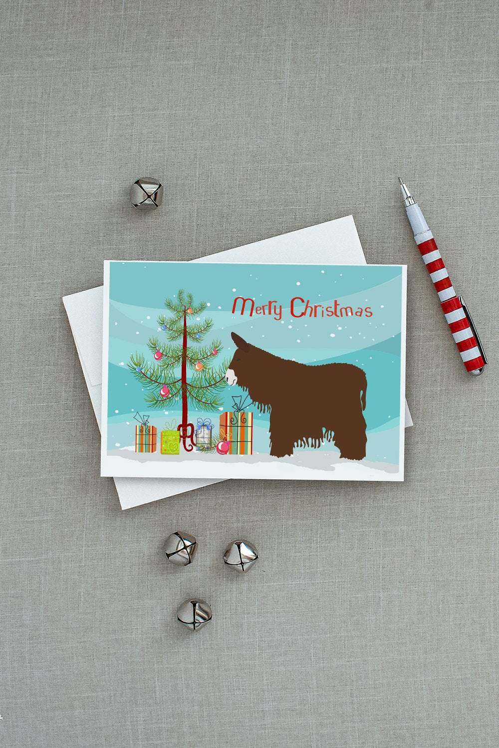 Poitou Poiteuin Donkey Christmas Greeting Cards and Envelopes Pack of 8 - the-store.com