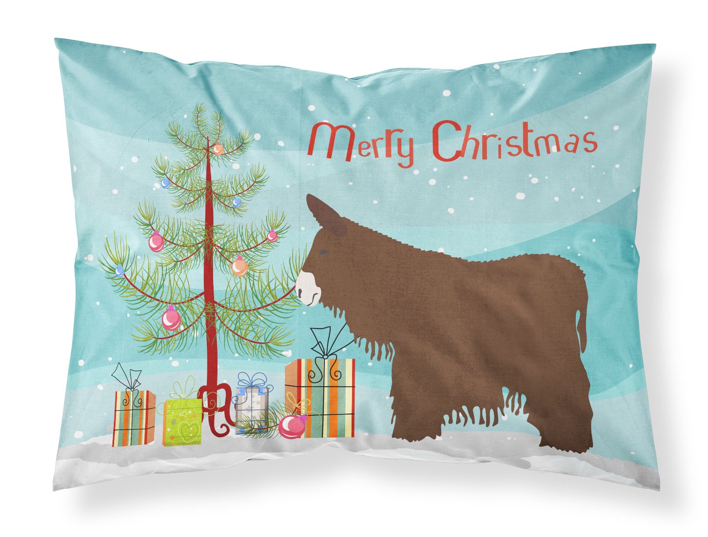 Poitou Poiteuin Donkey Christmas Fabric Standard Pillowcase BB9219PILLOWCASE by Caroline's Treasures