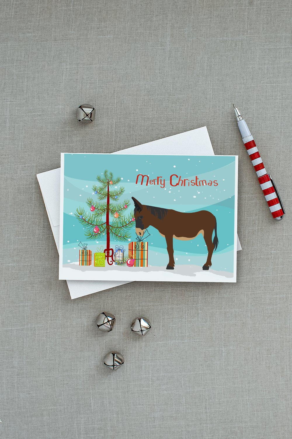 Zamorano-Leones Donkey Christmas Greeting Cards and Envelopes Pack of 8 - the-store.com