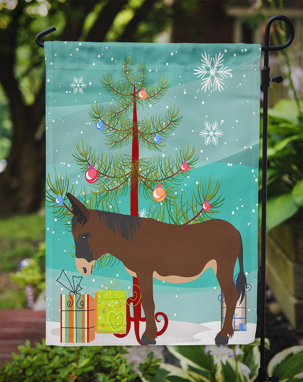 Zamorano-Leones Donkey Christmas Flag Garden Size BB9220GF