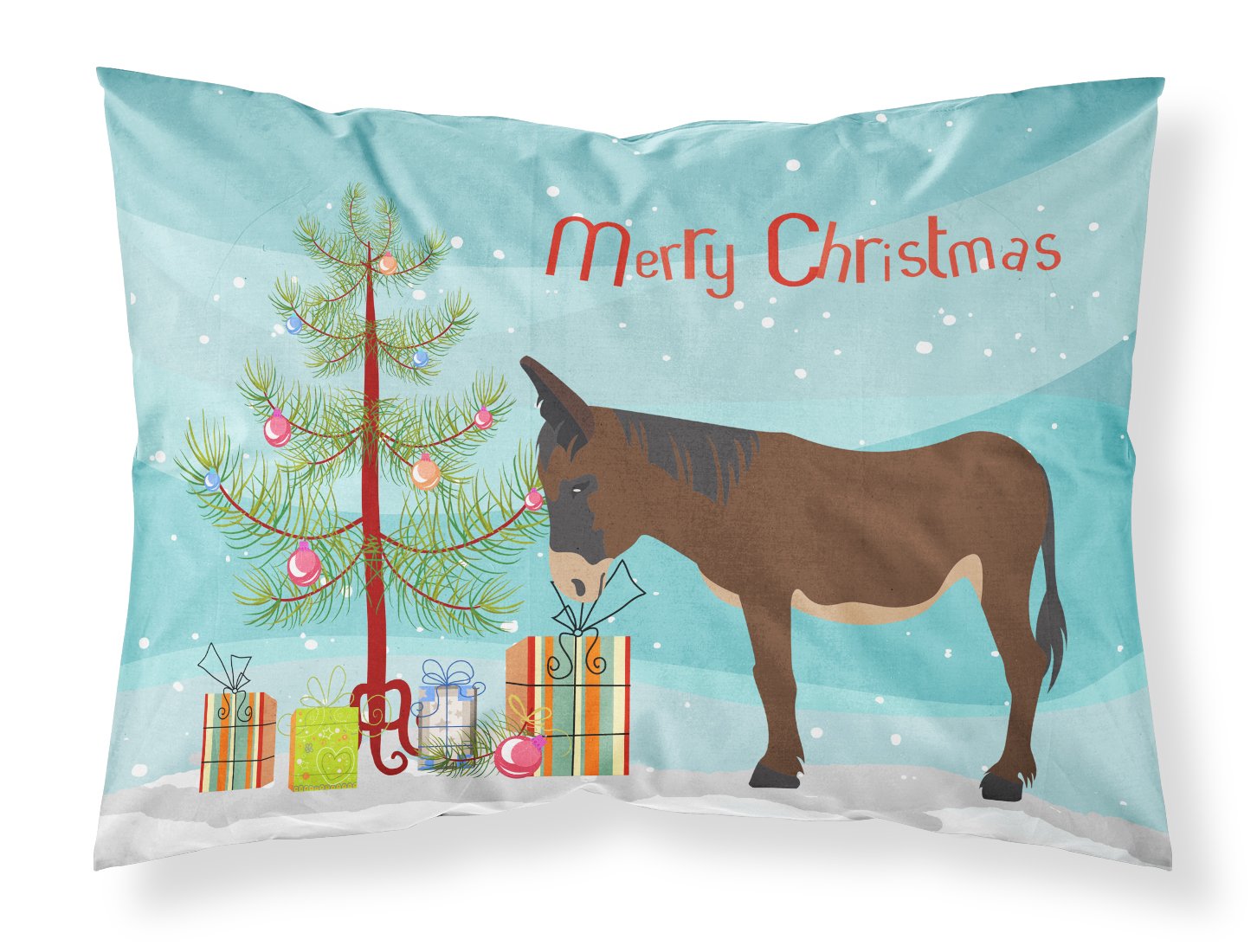 Zamorano-Leones Donkey Christmas Fabric Standard Pillowcase BB9220PILLOWCASE by Caroline's Treasures