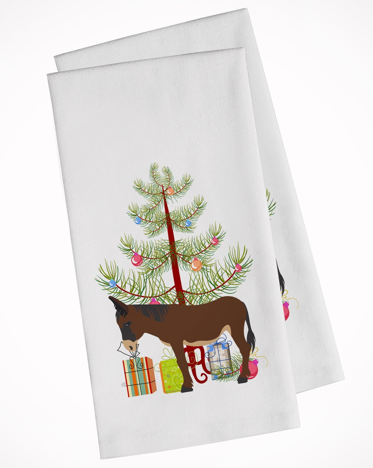 Zamorano-Leones Donkey Christmas White Kitchen Towel Set of 2 BB9220WTKT by Caroline&#39;s Treasures